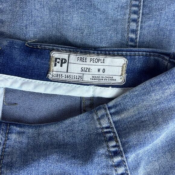 FREE PEOPLE Denim Skirt Blue Sz 0 - Picture 3 of 6